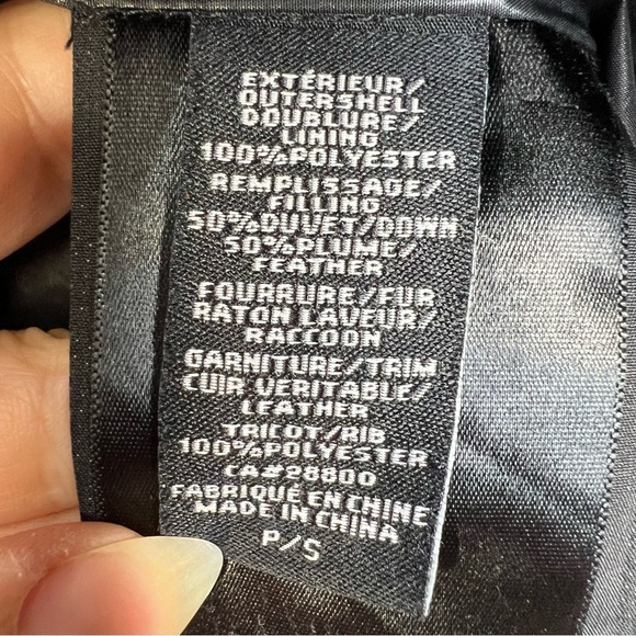 RUDSAK Atelier Noir black down parka fur collar winter coat S - Picture 13 of 15